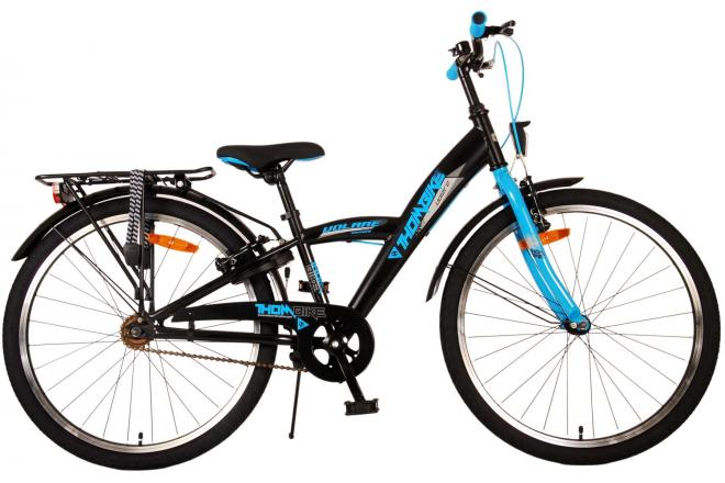 Vélo enfant Volare Thombike - garçons - 24 pouces - noir bleu - deux freins à main