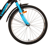 Vélo enfant Volare Thombike - garçons - 24 pouces - noir bleu - deux freins à main