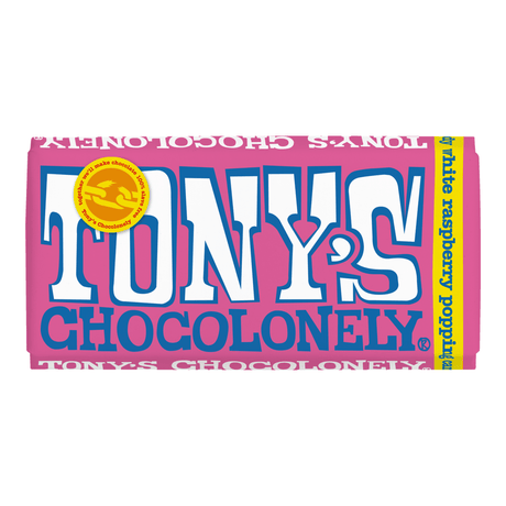 Tony's barre chocolately sucre crépitant framboise blanche (15x 180gr)