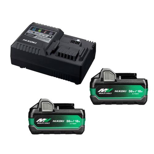 Hikoki uc18ysl3whz booster | 2 x batteries multivolts bsl38a18x 5ah 18v 2,5ah 36v + chargeur rapide uc18ysl3