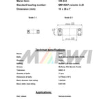 Marwi union roulement à billes CB-344 LBB MR15267 15x26x7 céramique