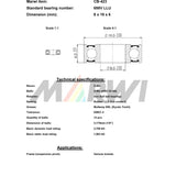 Union roulement à billes max CB-423 698V LLU 8x19x6 céramique