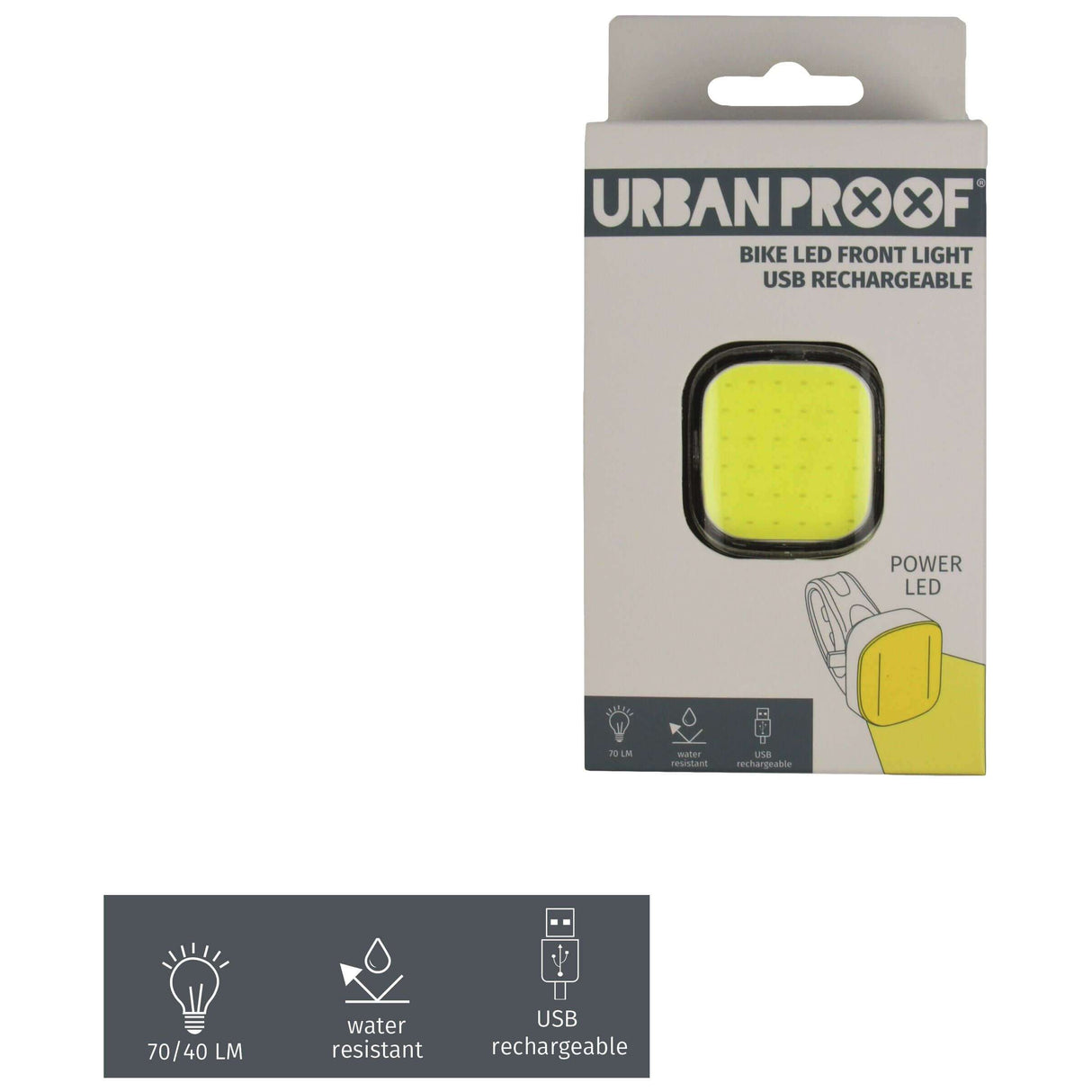 Phare haute puissance à l'épreuve urbaine USB jaune