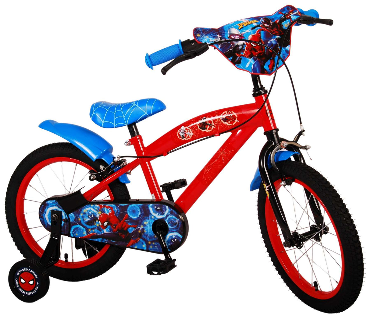 Spiderman Ultimate Spider-Man Kinderfiets Jongens 16 inch Blauw Rood Twee handremmen