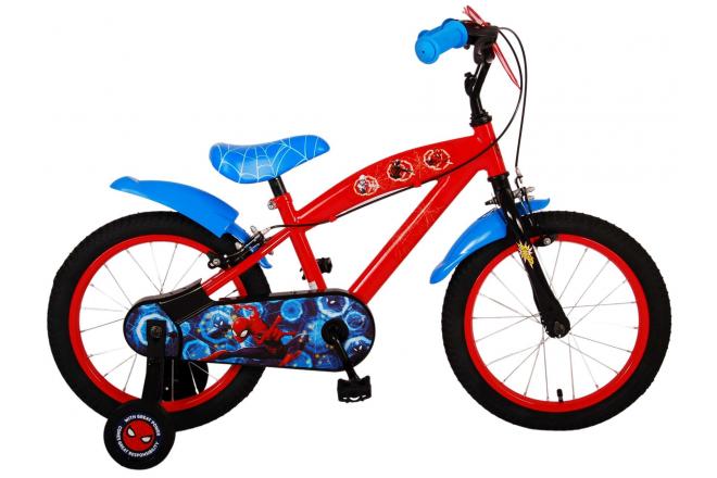 Spiderman Ultimate Spider-Man Kinderfiets Jongens 16 inch Blauw Rood Twee handremmen