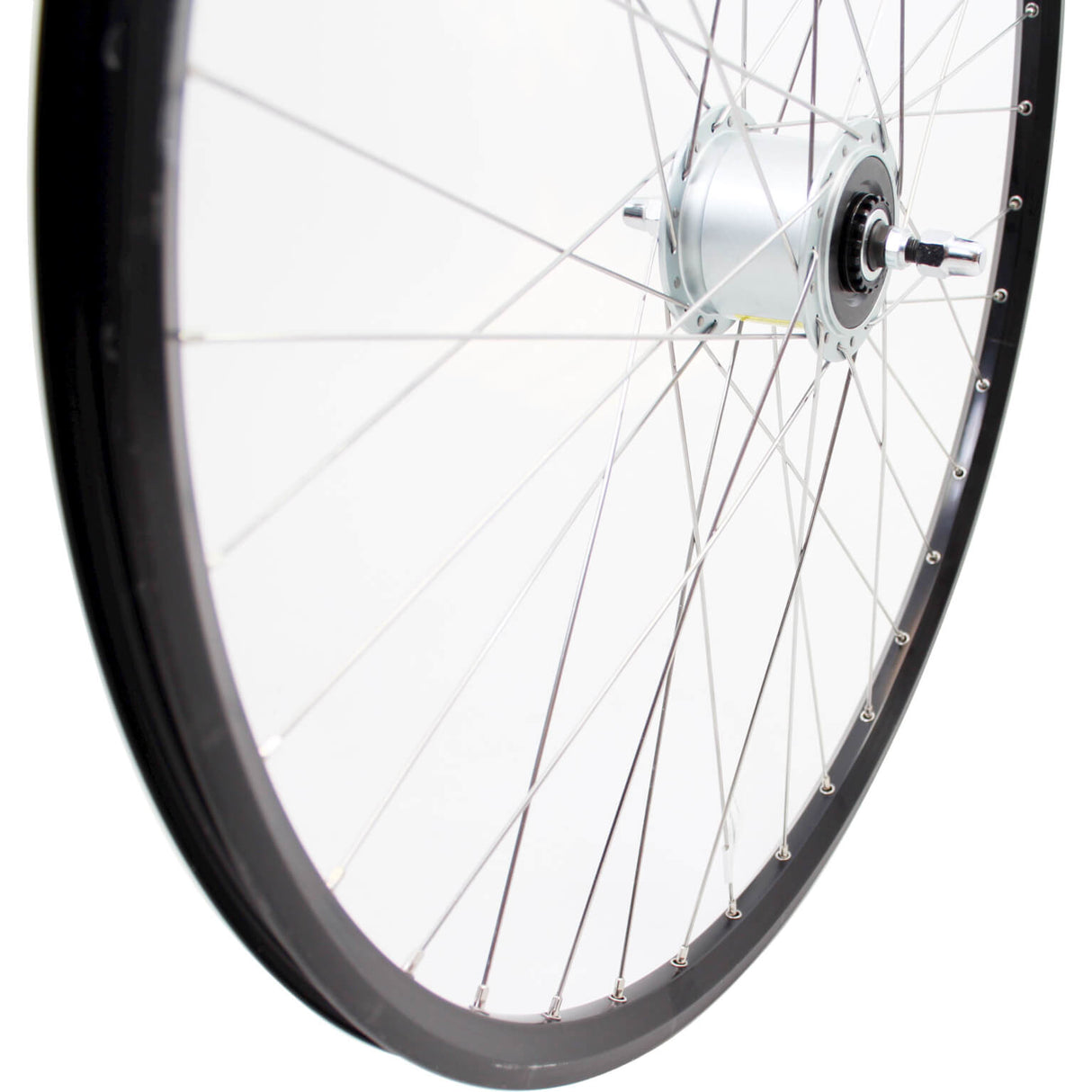 Roue avant Roland 28 naafdyn rb fixe zac2000 noir en acier inoxydable noir