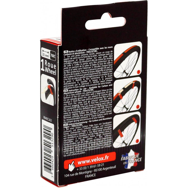 Fond de jante Velox jantex 21mm tube double face 1 roue
