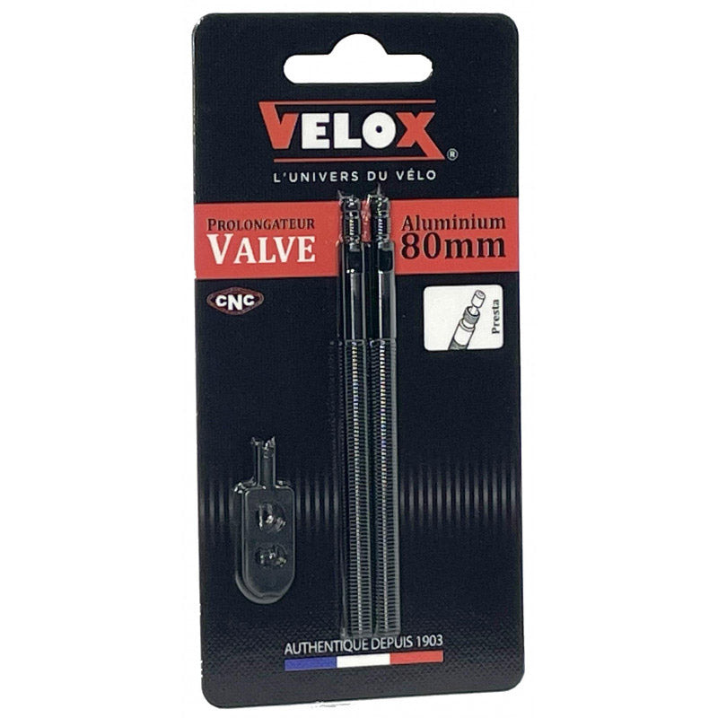 Rallonge de valve Velox 80mm à moitié vissée (2pcs)