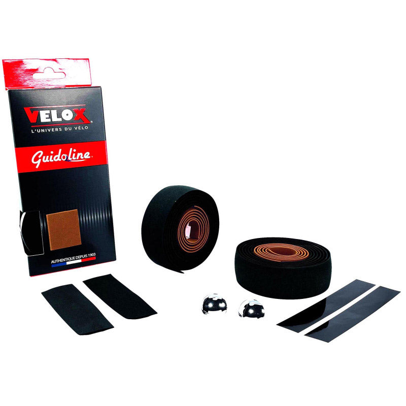 Guidon Velox maxi liège bicolore noir marron (2 pcs)