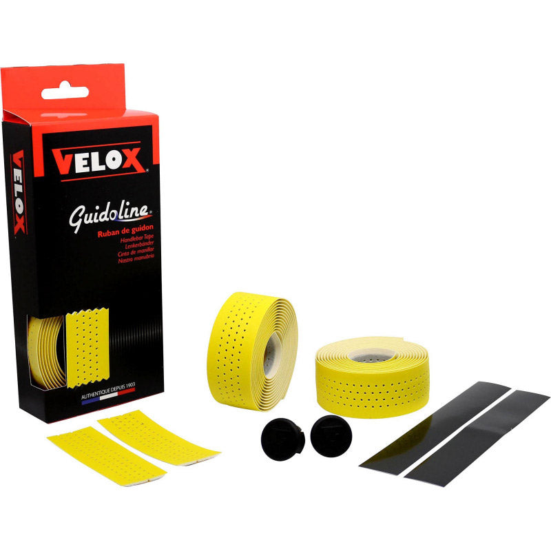 Guidon Velox souple perforé jaune (2pcs)