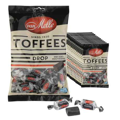 Van melle caramels réglisse sachet vegan (12x225gr)
