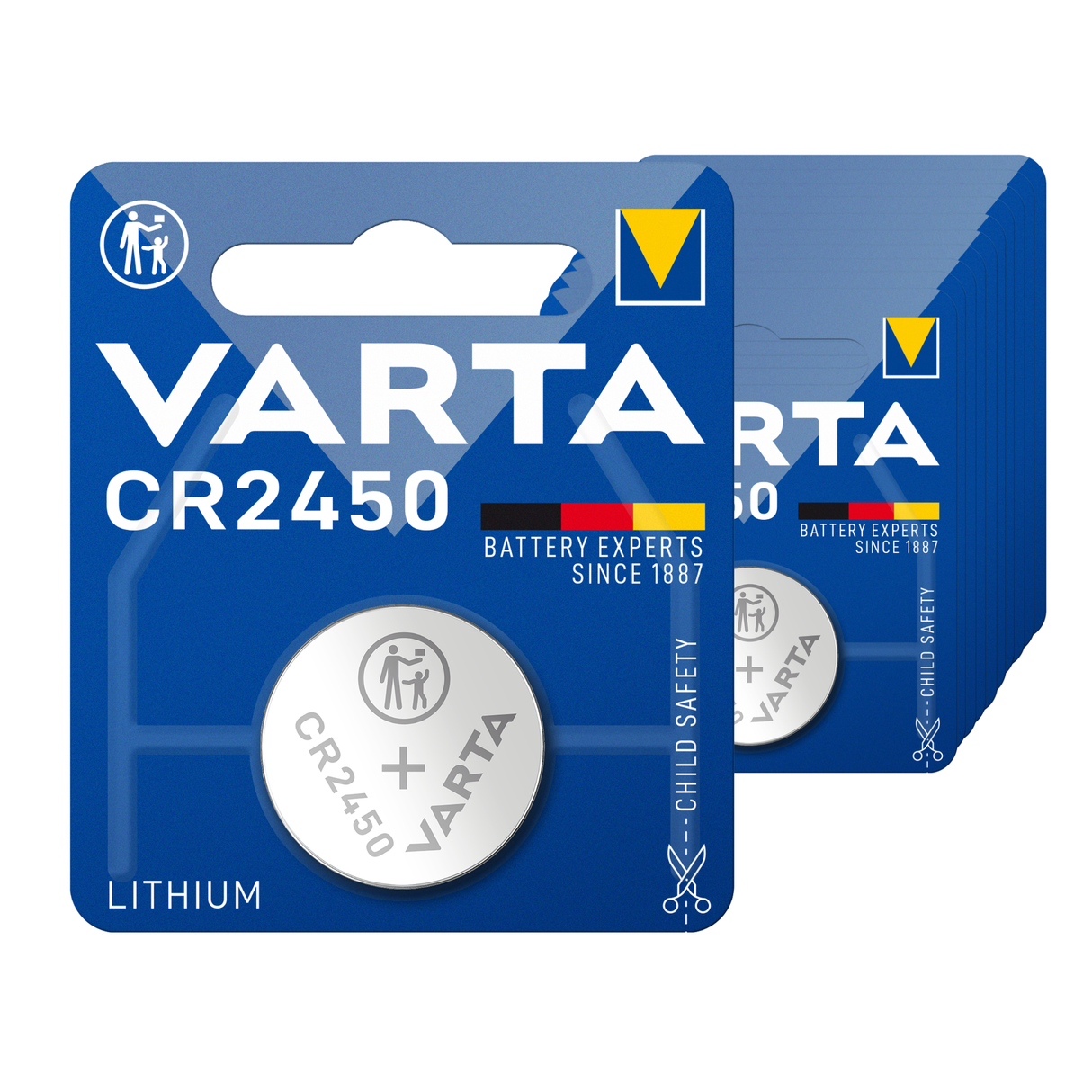 Pile bouton au lithium Varta cr2450 (10 pièces)