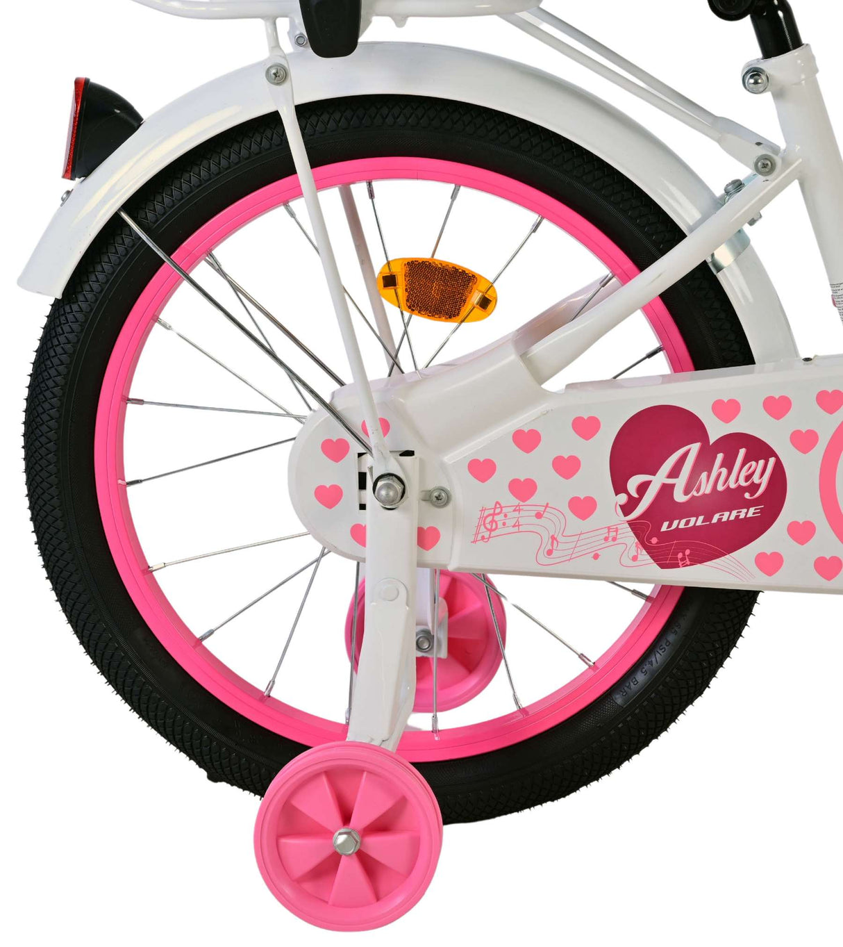 Vélo enfant Volare Ashley - filles - 18 pouces - blanc