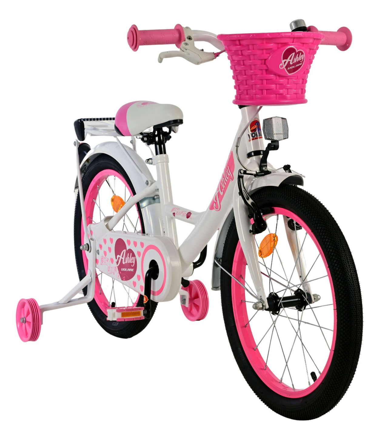 Vélo enfant Volare Ashley - filles - 18 pouces - blanc