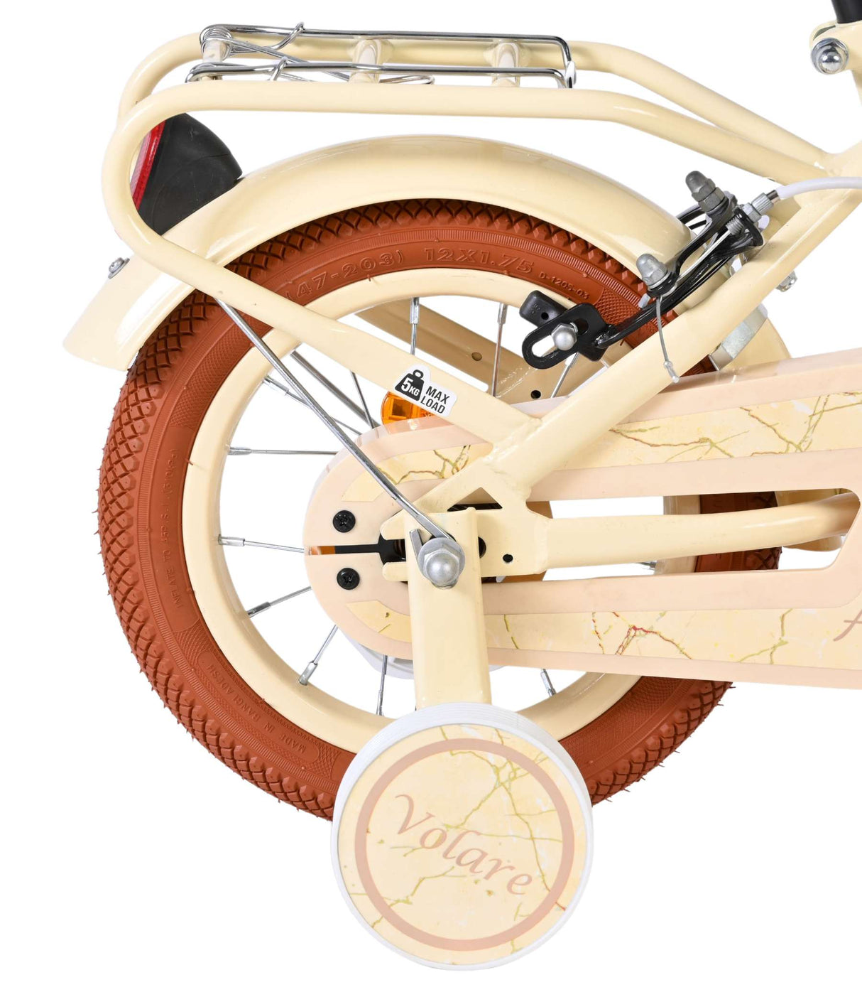 Vélo pour enfants Volare Ashley - filles - 12 pouces - crème - deux freins à main