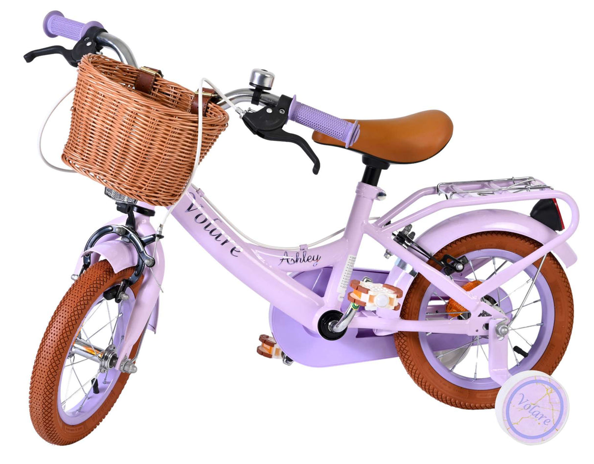 Vélo pour enfants Volare Ashley - filles - 12 pouces - lilas - deux freins à main