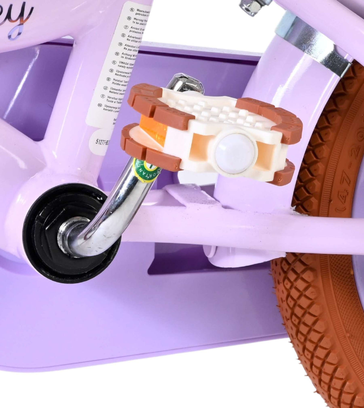 Vélo pour enfants Volare Ashley - filles - 12 pouces - lilas - deux freins à main