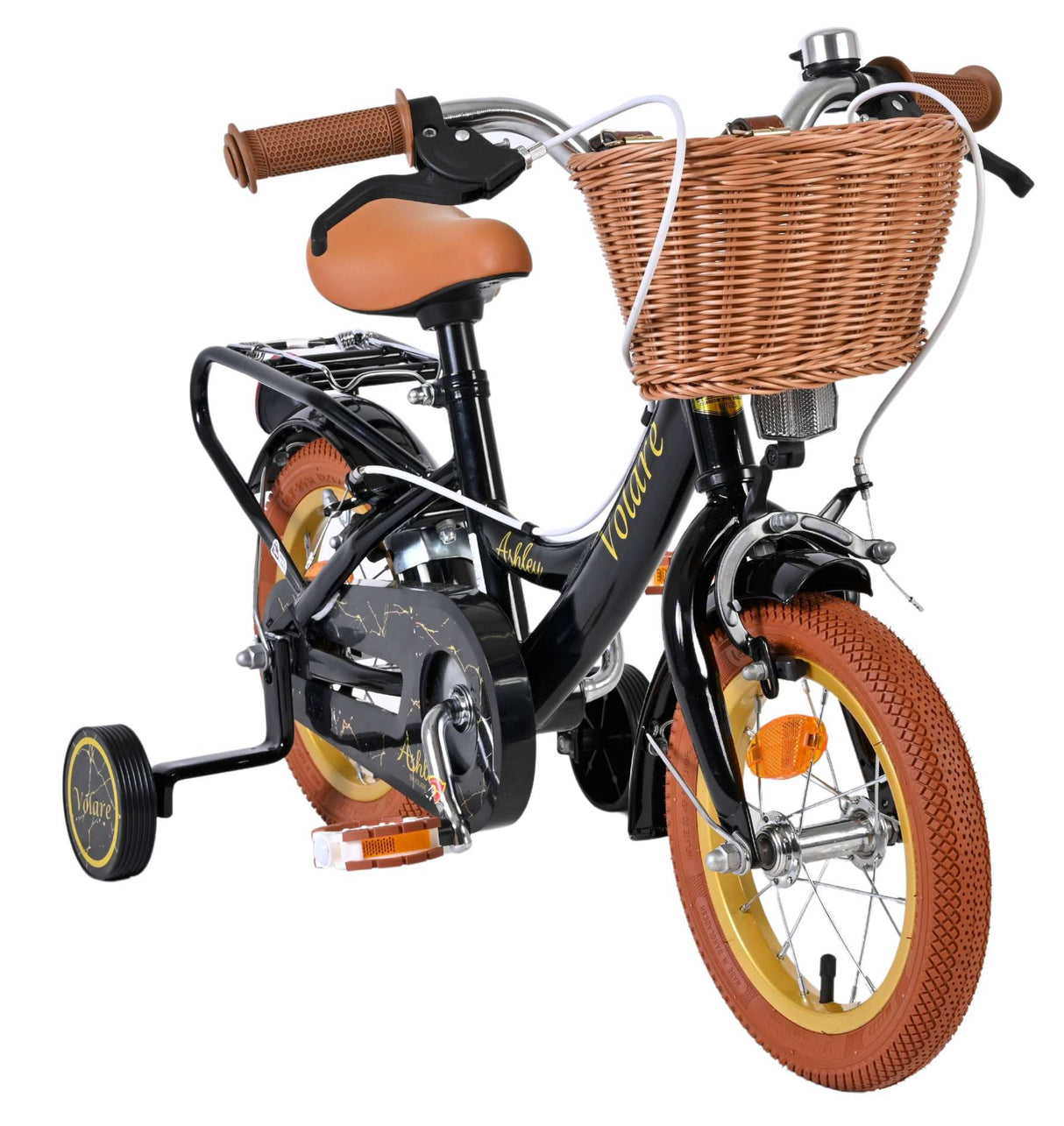 Vélo pour enfants Volare Ashley - filles - 12 pouces - noir - deux freins à main