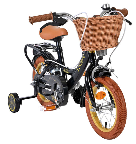 Vélo pour enfants Volare Ashley - filles - 12 pouces - noir - deux freins à main