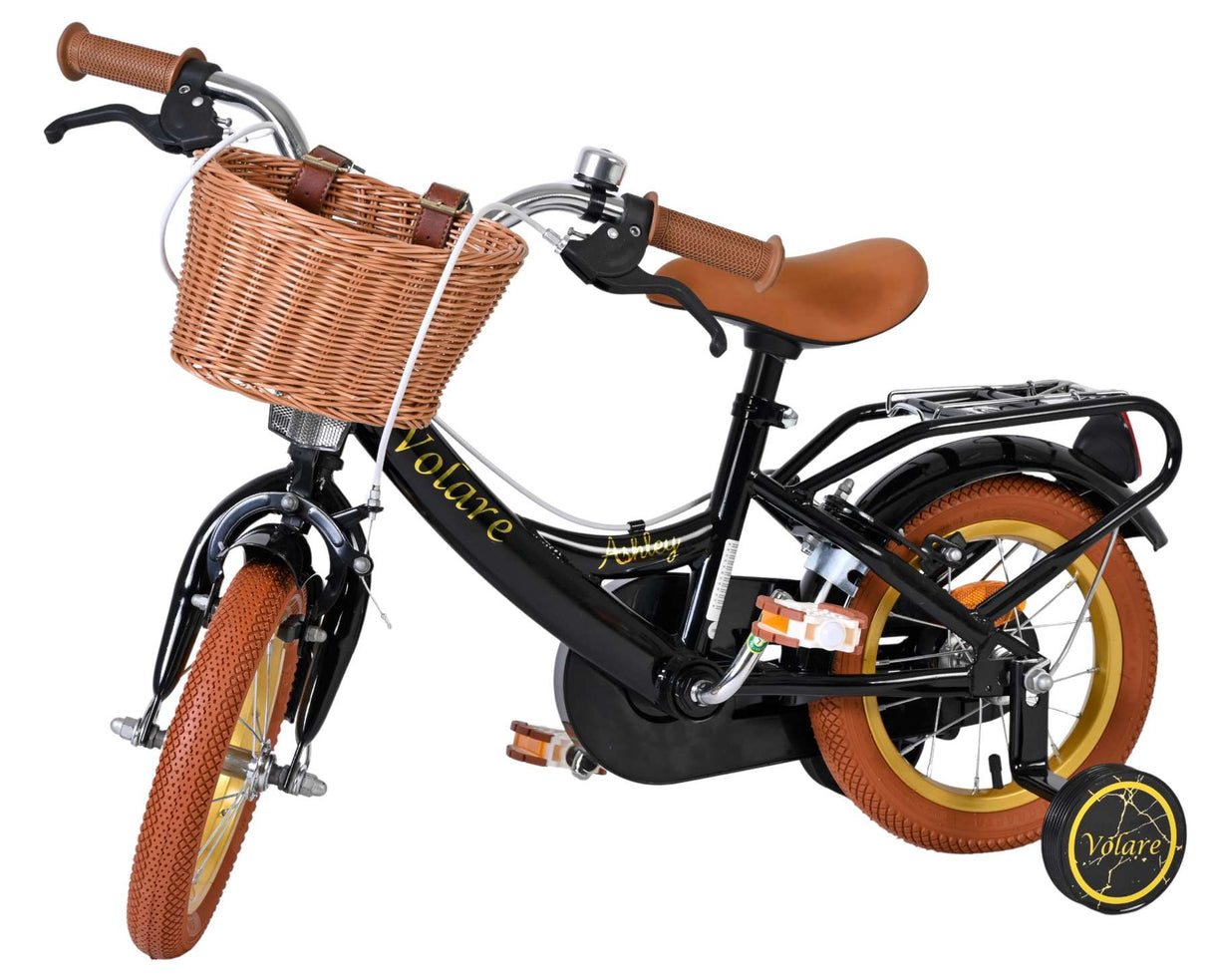 Vélo pour enfants Volare Ashley - filles - 12 pouces - noir - deux freins à main