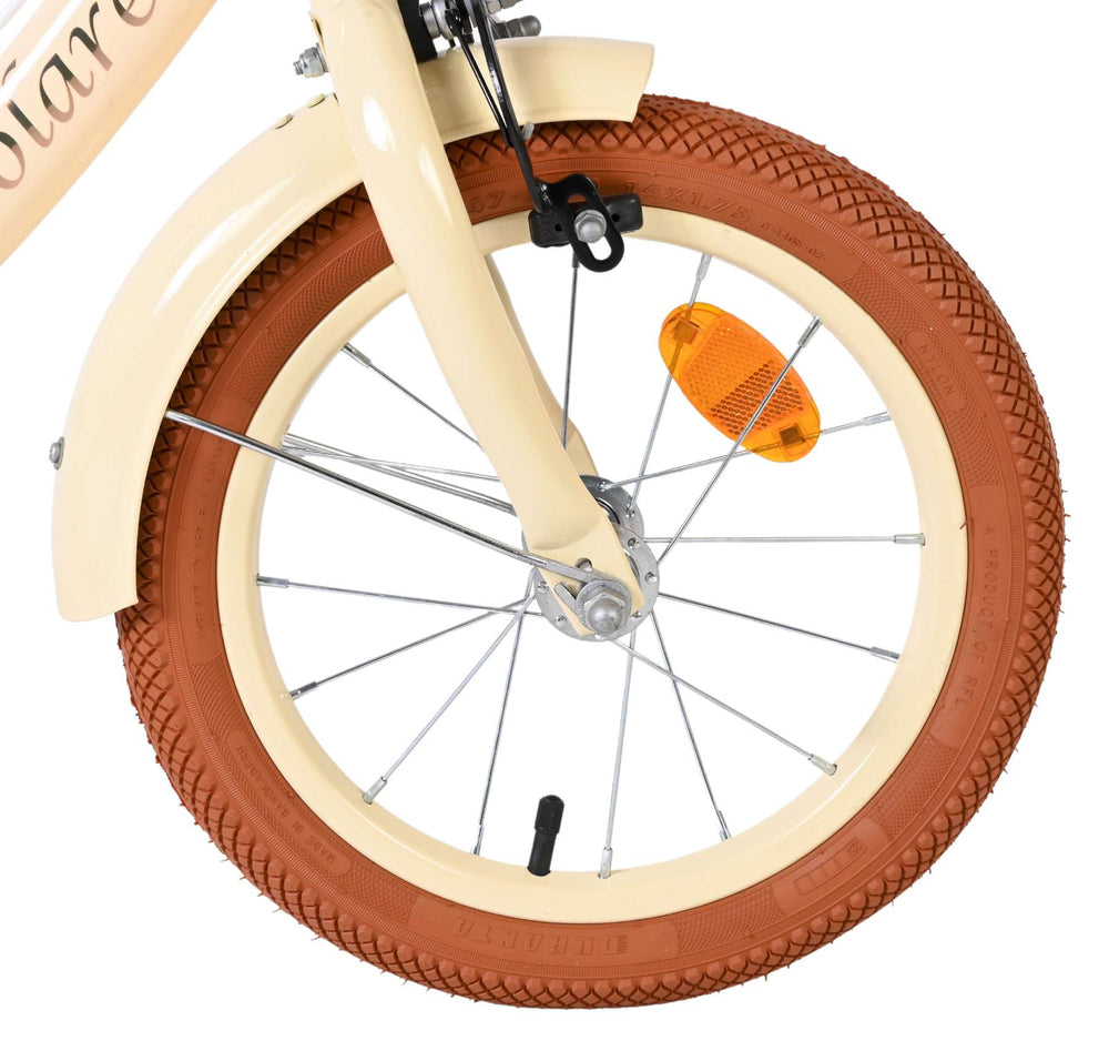Vélo pour enfants Volare Ashley - filles - 14 pouces - crème - deux freins à main