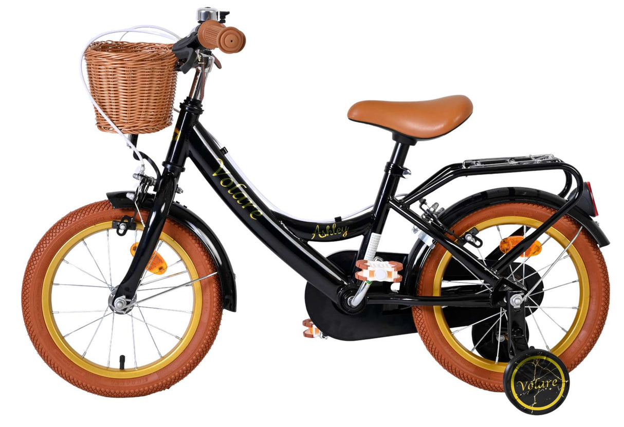 Vélo pour enfants Volare Ashley - filles - 14 pouces - noir - deux freins à main