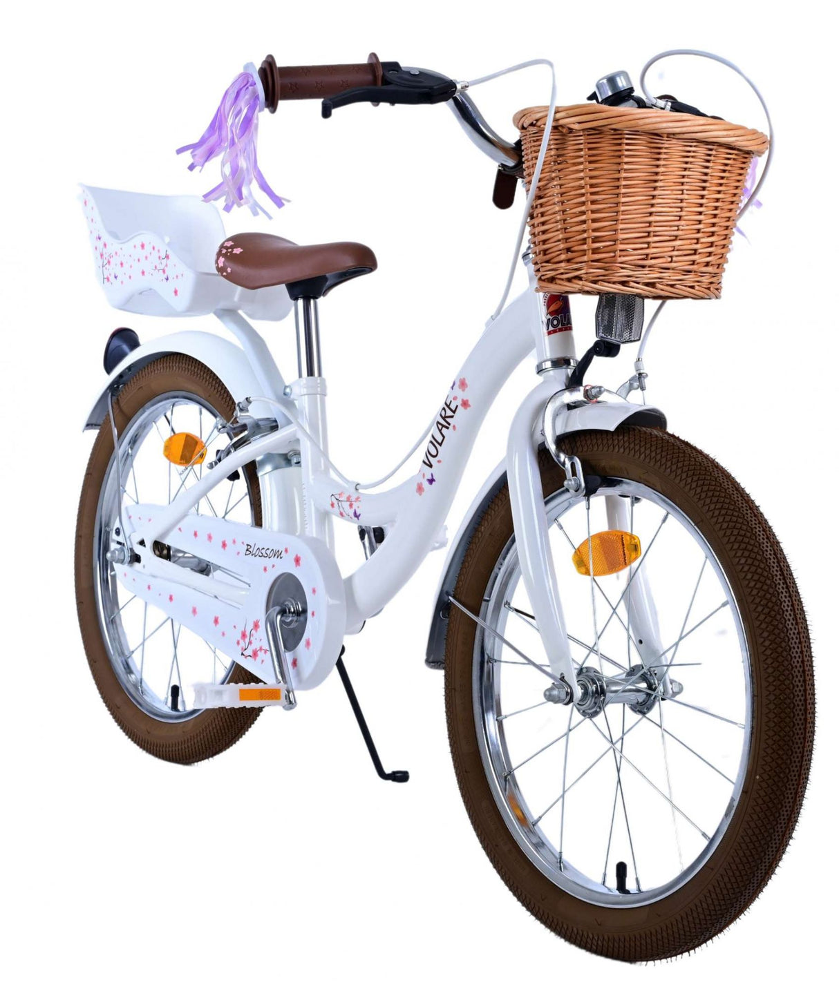 Volare Blossom Children's Bicycle Girls 18 Zoll weiße zwei Handbremsen