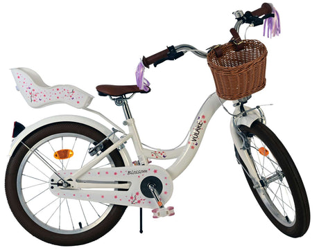 Vélo pour enfants Volare Blossom - filles - 18 pouces - blanc - deux freins à main