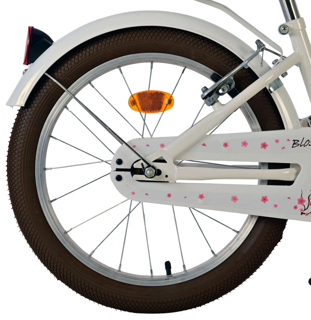 Vélo pour enfants Volare Blossom - filles - 18 pouces - blanc - deux freins à main