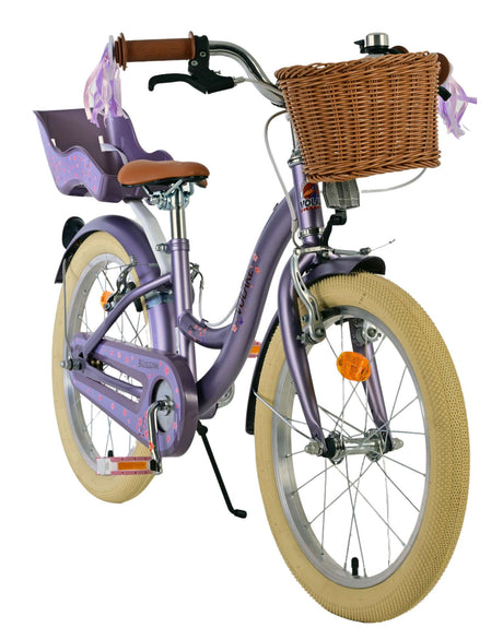 Vélo pour enfants Volare Blossom - filles - 18 pouces - violet - deux freins à main