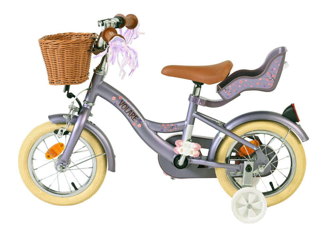 Vélo pour enfants Volare Blossom - filles - 12 pouces - violet