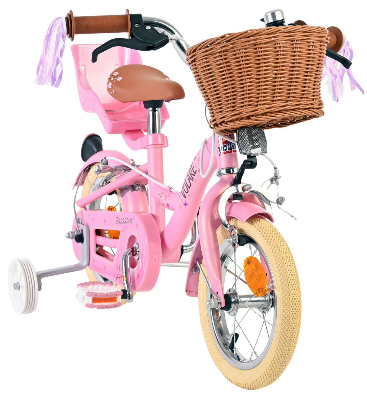 Vélo pour enfants Volare Blossom - filles - 12 pouces - rose - deux freins à main