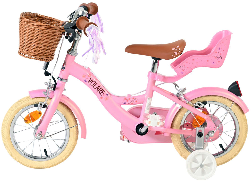 Vélo pour enfants Volare Blossom - filles - 12 pouces - rose - deux freins à main