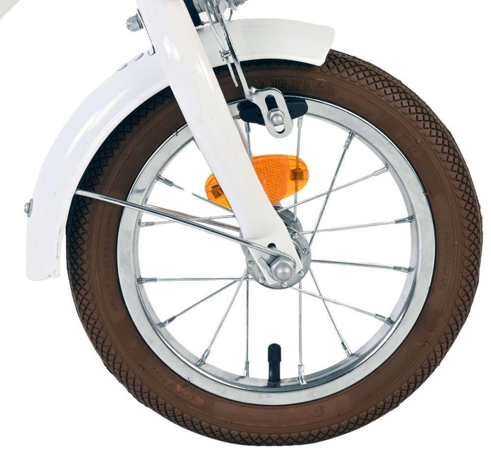 Vélo pour enfants Volare Blossom - filles - 12 pouces - blanc - deux freins à main