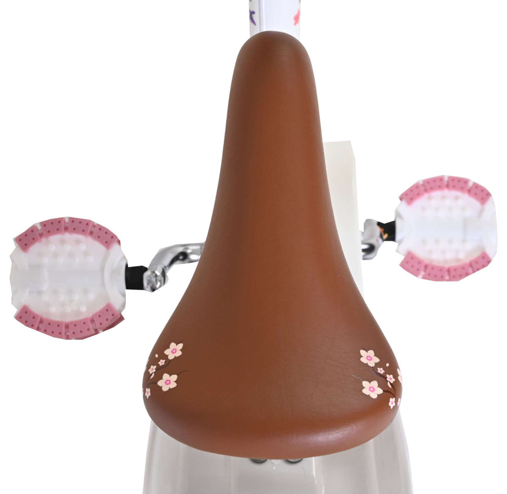 Vélo pour enfants Volare Blossom - filles - 12 pouces - blanc - deux freins à main