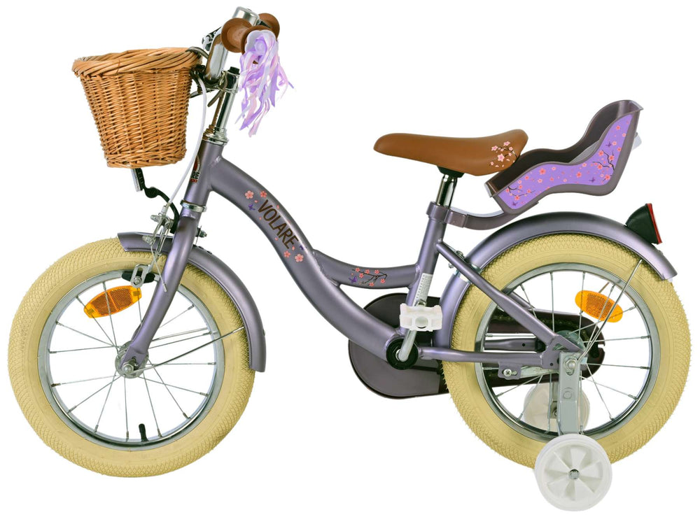 Vélo pour enfants Volare Blossom - filles - 14 pouces - violet