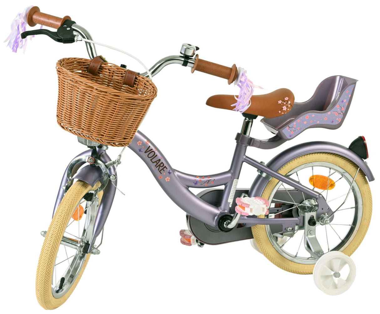 Vélo pour enfants Volare Blossom - filles - 14 pouces - violet