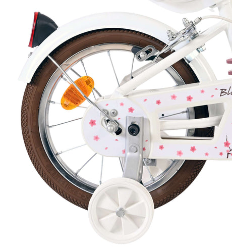 Vélo pour enfants Volare Blossom - filles - 14 pouces - blanc - deux freins à main