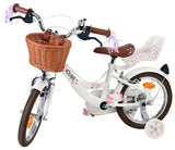 Vélo pour enfants Volare Blossom - filles - 14 pouces - blanc - deux freins à main