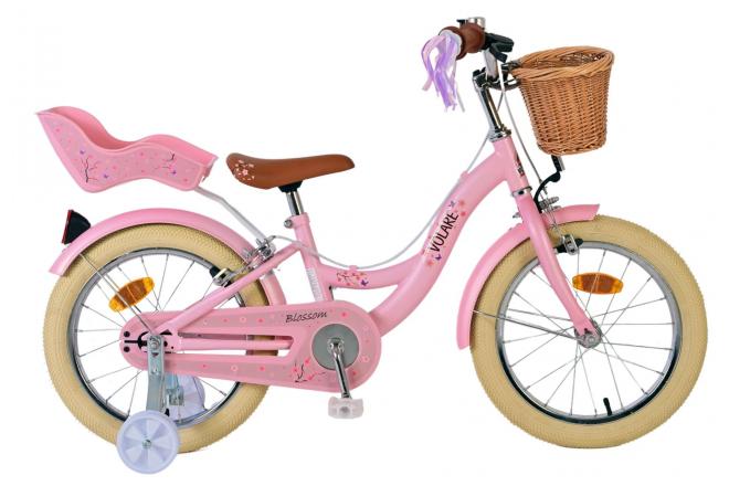 Volore Blossom Kanner Velo - Meedercher - 16 Zoll - Pink - zwee Handbremsen