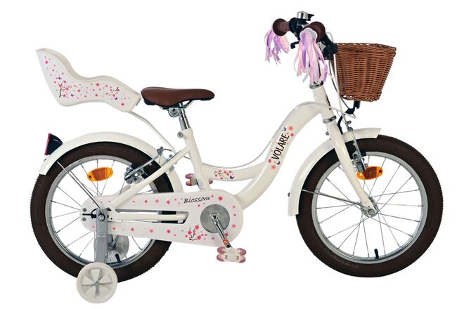 Vélo pour enfants Volare Blossom - filles - 16 pouces - blanc - deux freins à main