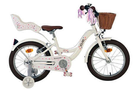 Vélo pour enfants Volare Blossom - filles - 16 pouces - blanc - deux freins à main