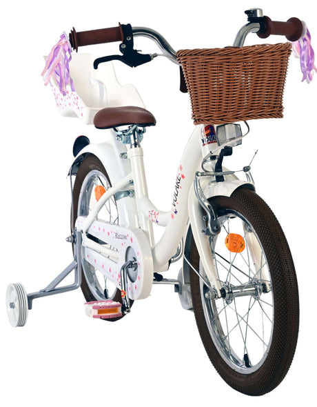 Vélo enfant Volare Blossom - filles - 16 pouces - blanc