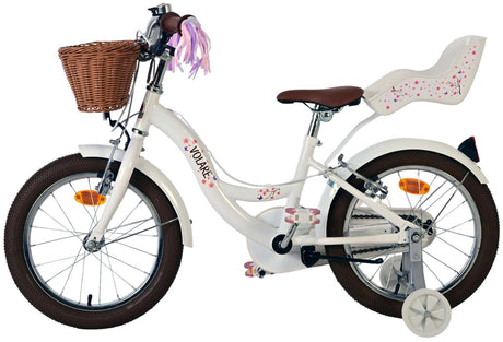 Vélo pour enfants Volare Blossom - filles - 16 pouces - blanc - deux freins à main