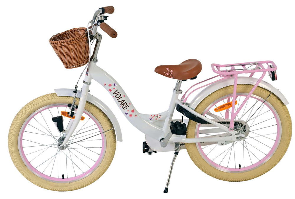 Vélo enfant Volare Blossom - filles - 20 pouces - blanc