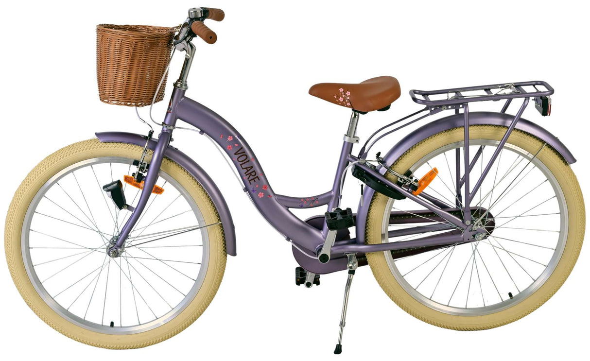 Vélo pour enfants Volare Blossom - filles - 24 pouces - violet - deux freins à main