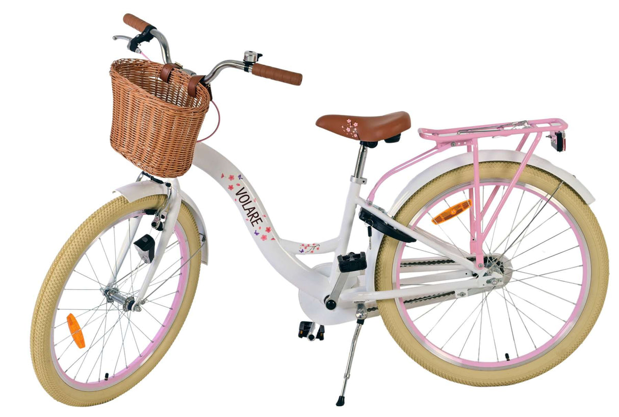 Vélo pour enfants Volare Blossom - filles - 24 pouces - blanc