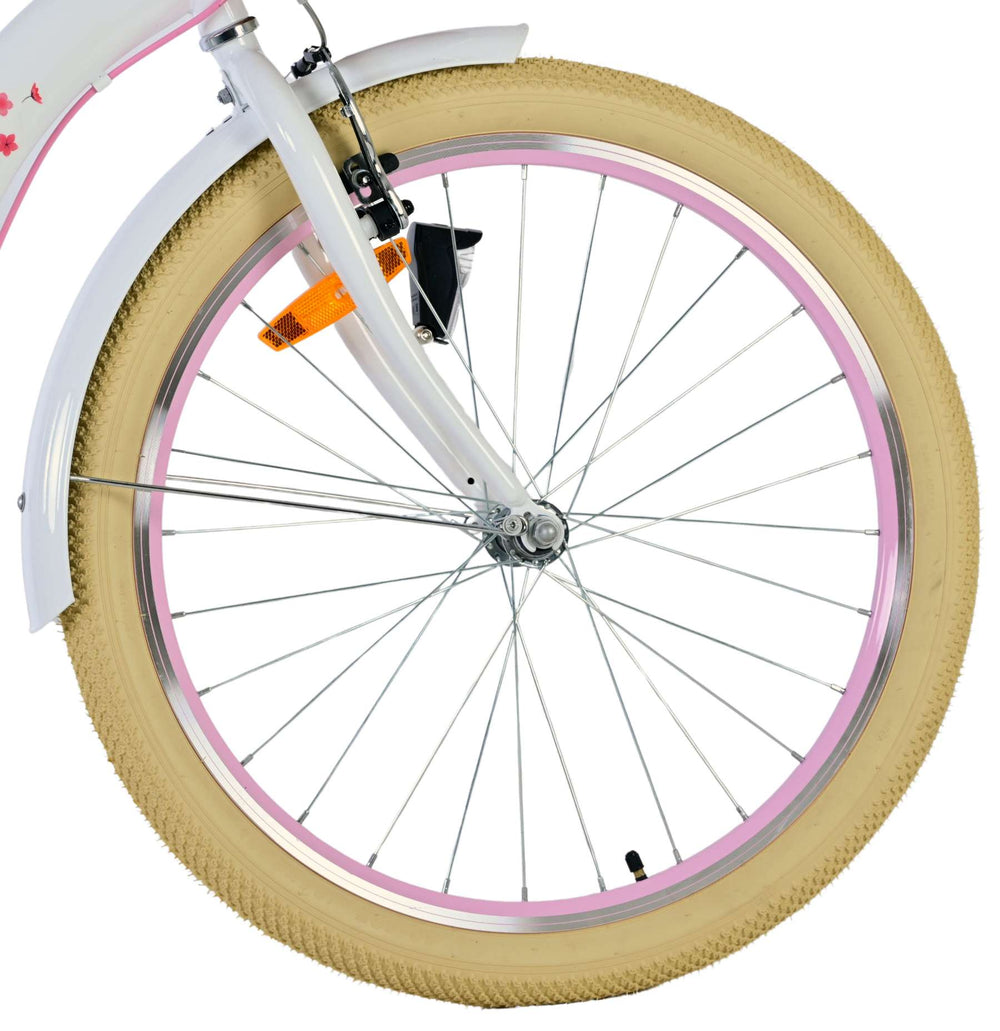 Vélo pour enfants Volare Blossom - filles - 24 pouces - blanc - deux freins à main