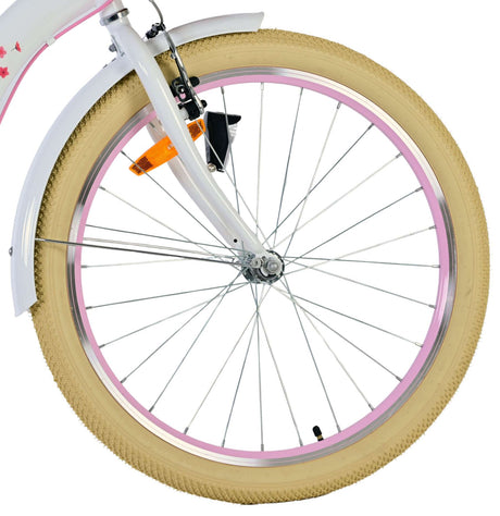 Vélo pour enfants Volare Blossom - filles - 24 pouces - blanc - deux freins à main
