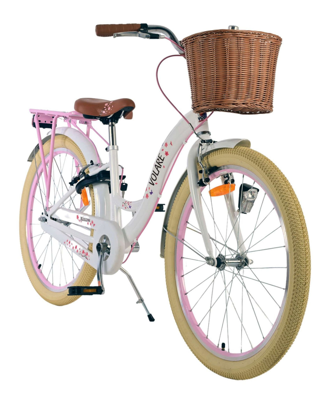 Vélo pour enfants Volare Blossom - filles - 24 pouces - blanc - deux freins à main